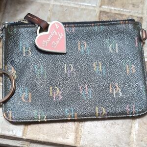Dooney & Bourke Black Multicolor Logo Wristlet